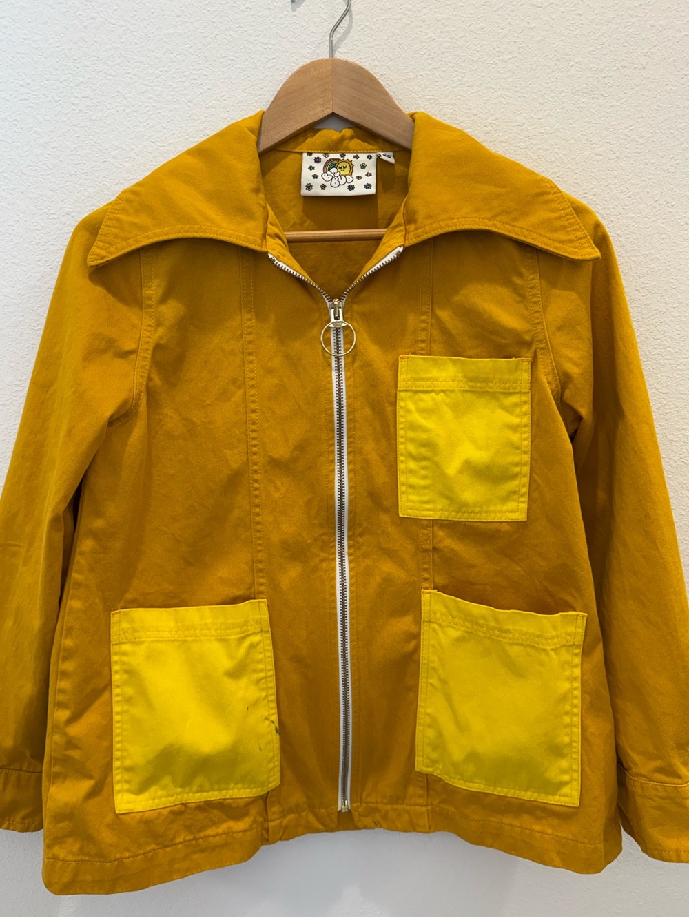 Big Bud Press Coastliner Jacket XS Mustard Yellow Colorblock Cotton Twill